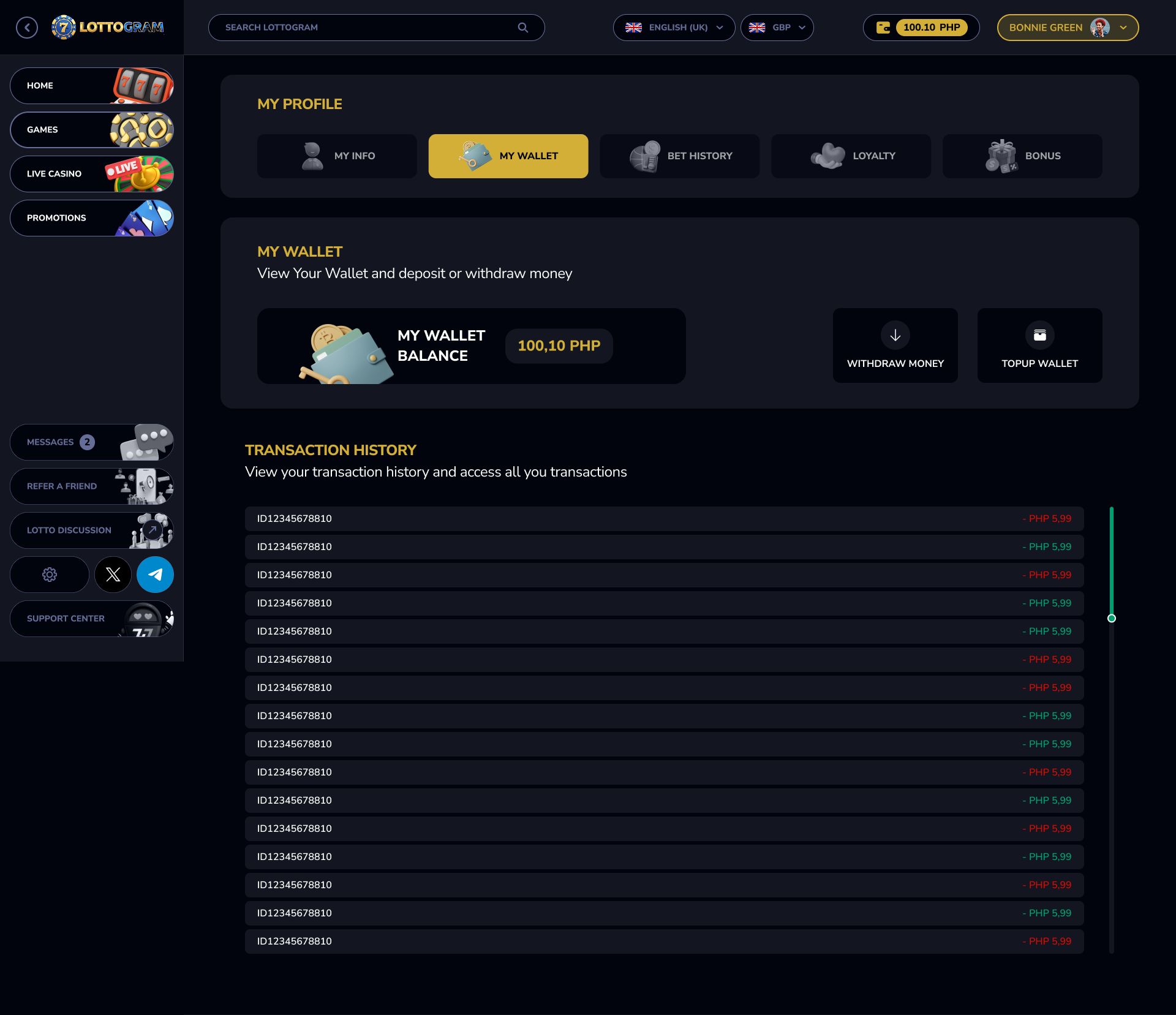 Desktop - My Wallet